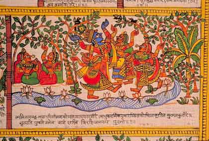 Krishna dancing with the Gopis on the Yamuna Bank Vraja-Lila Quantum Rasa-Samudra